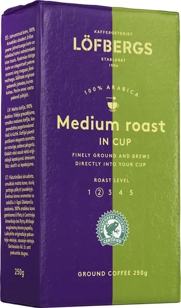 Кофе молотый Lofbergs Medium Roast In Cup 250 г (7310050012476)