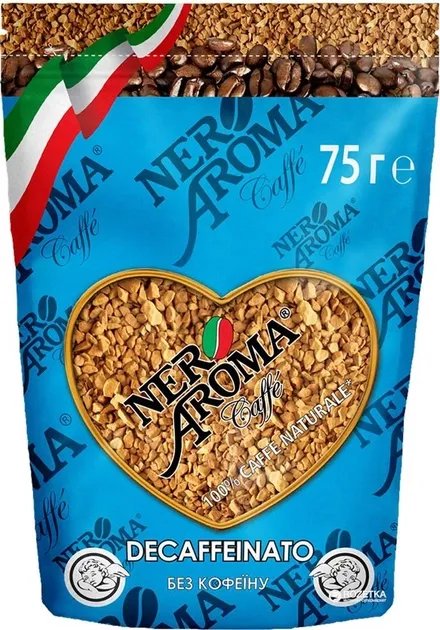 Кофе растворимый Nero Aroma Decaffeinato 75 г (4820093480581)